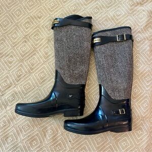Hunter tweed rain boots 9 used